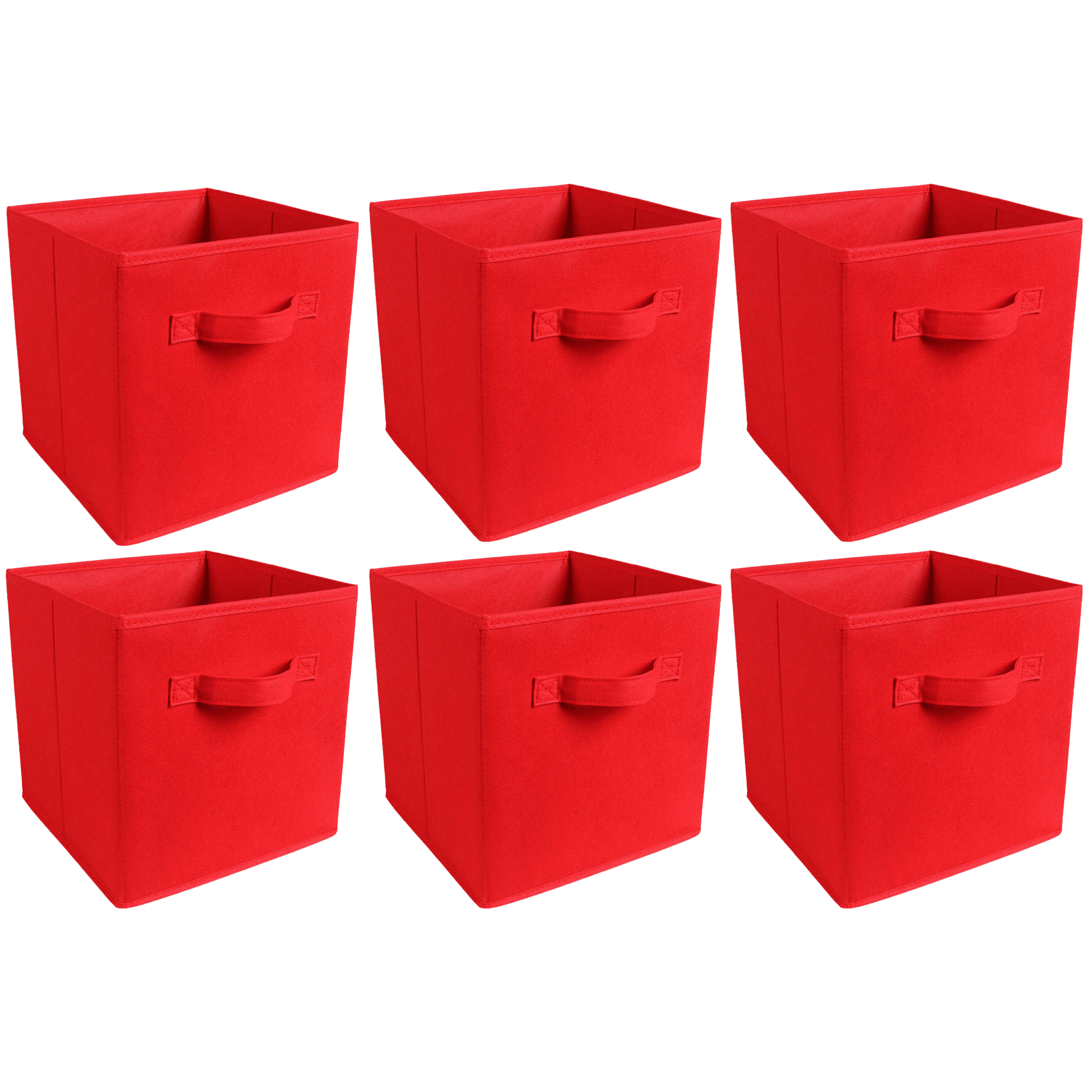 Large Fabric Storage Bin 10.5” Cube NEW! Canvas Storage Box/Drawer RED 