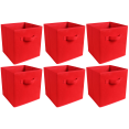 thumbnail image 1 of Purebryt Poubelle de Rangement Cube Pliable 6 Pièces, Rouge, 1 of 4