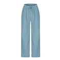thumbnail image 5 of qolati Cargo Sweatpants for Women Casual Striped Print Drawstring Elastic Waist Lounge Trousers Baggy Athletic Loose Workout Wide Legs Pants, 5 of 6