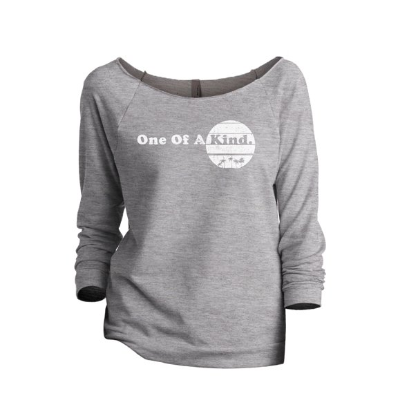 One Of A Kind Women's Fashion Slouchy 3/4 Sleeves Raglan Sweatshirt Sport Grey Small