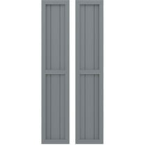 Ekena Millwork 10 1/2"W x 40"H Americraft Three Board Exterior Real Wood Two Equal Panel Framed Board-n-Batten Shutters (Per Pair), Ocean Swell