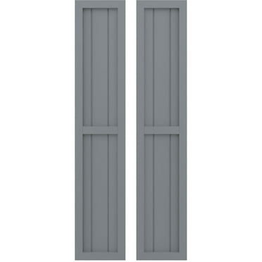 Ekena Millwork 10 1/2"W x 40"H Americraft Three Board Exterior Real Wood Two Equal Panel Framed Board-n-Batten Shutters (Per Pair), Ocean Swell