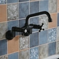 thumbnail image 5 of Sumerain Wall Mount Kitchen Sink Faucet, 6-Inch Adjustable Center Sink Faucet, 2 Cross Handles Kitchen Sink Tap, Matte Black, 5 of 13