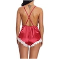 thumbnail image 6 of Lindreshi Lingerie Sets for Women 2pc Set Sexy Lingerie, Deep V Mesh See-through Sexy Pajamas, Elastic Sling One-Piece, 6 of 9