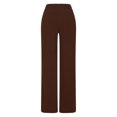 thumbnail image 5 of Flare Sweatpants Women Work Pants for Women High Waist Stretch Soft Comfy Athletic Workout Yoga Pants Fashion Casual Business Flared Trousers Wide Leg Exercise Pants S-76 Brown XL, 5 of 6