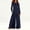 Navy, variant on Sleeveless Rompers for Women Halter Jumpsuits for Women Solid Color with Zipper Loose Fit Plus Size Rompers Summer for Beach and Vacation