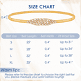 thumbnail image 7 of JASGOOD Womens Elastic Thin Metal Waist Belt, Stretch Chain Belt for Dresses, Skinny Rhinestone Adjustable Waistband Gold, 7 of 7