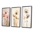 thumbnail image 3 of Designart "Vibrant Poppies in Coral Shades II" Floral Framed Wall Art Set Of 3 - Coral Floral Frame Canvas Set For Living Room Decor, 3 of 7