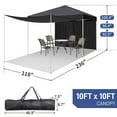 thumbnail image 4 of Hassch 10x10ft Pop Up Canopy Tent with 2 Sidewalls, Portable Shelter Gazebo with Carry Bag for Outdoor, Patio, Backyard, Gray, 4 of 10