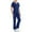 Navy, variant on Daiosportswear Scrubs for Women Set Stretch V-Neck Scrub Tops & Cargo Pant Quick Drying Solid Nurse Uniform with Pockets Navy XL(XL)