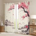 thumbnail image 2 of jejeloiu Japanese Minimalist Style Curtains Pack of 2 (42x84 Each),Pink Cherry Blossoms Curtains Blackout,Pink Beige Gray Bedroom Curtains For Adults,Breathable Home Decor, 2 of 6