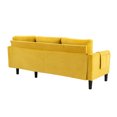 thumbnail image 4 of Resenkos L Shaped 4-Seat Sleeper Sectional Sofa Couch Pull-Out Bed and Storage Chaise Lounge, Yellow, 4 of 13