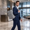 thumbnail image 5 of Men Business Laptop Backpack Travel Work Bag Multi Compartment External Charging Port Water Resistant Daily Commute Computer Bag, 5 of 6