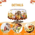 thumbnail image 3 of Nappe d'Automne de l\'Action de Grâce en Tissu Rond - Housse de Table en Polyester, Récolte d'Automne, Citrouille Orange, Carreaux de Buffle, Décor de Dinde, Imperméable, 70x70 Pouces, 3 of 6