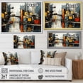 thumbnail image 4 of Designart "Cityscape composition III" Abstract Collages Floater Framed Canvas Wall Art, 4 of 7