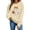 Beige, variant on Hulanddfd Womens Sweatshirt Pink Ghost Pumpkin Print Pullover, Cute Bow Graphic Crewneck Long Sleeve Top, Halloween Casual Sweater