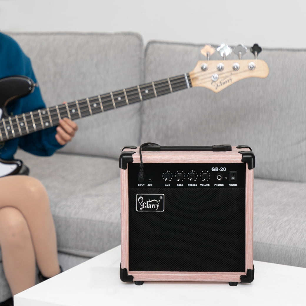 20W Electric Guitar Amp with Volume Control, Portable Travel Mini Guitar Accessories with Slient Mode, Practice Amp for Electric Guitar, Natural
