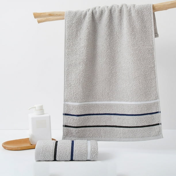 Accesorios de baño Toalla a rayas de 13 x 28 pulgadas Toalla de algodón suave y gruesa absorbente para el hogar
