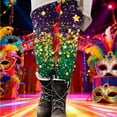 thumbnail image 4 of Hvot&aat Women Mardi Gras Leggings Stretch High Waisted Yoga Pants Sparkly Printed Carnival Party Pant, 4 of 5