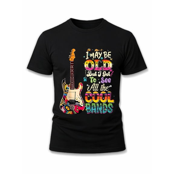 Greenink Vintage Guitar Cool Bands Tee Mens t shirt black 2026 funny Comfortable activewear, perfect for gifts Classic Unisex Shirt Short Sleeve tshirts