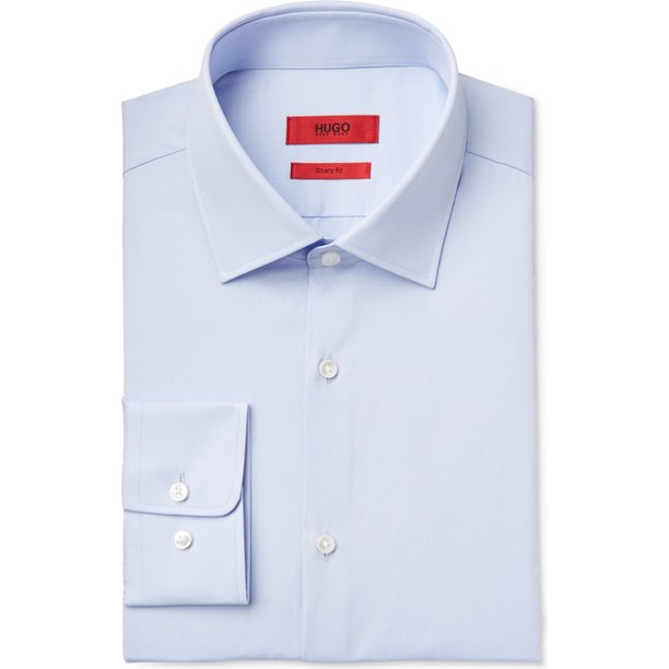 Hugo Boss Mabel Solid Button Up Camisa de vestir para hombre, azul, cuello de 16 pulgadas, manga de 32 a 33 pulgadas Hugo Boss Botones al frente