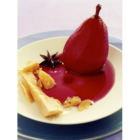 Red Wine Pear with Cheese and Star Anise Print Wall Art By Alexander Van (Best Cheese With Pears)