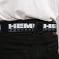 thumbnail image 4 of Hemi Belt, Seatbelt Buckle Belt, Hemi Powered Logo Black Gray White, Youth 22 to 32 Inches, 4 of 9