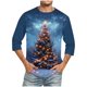thumbnail image 5 of Camisas de Lino para Hombres Navidad Impresión Cuello Redondo 3/4 Manga Casual, Blusa Unisex para Regalo de Vacaciones, 5 of 8