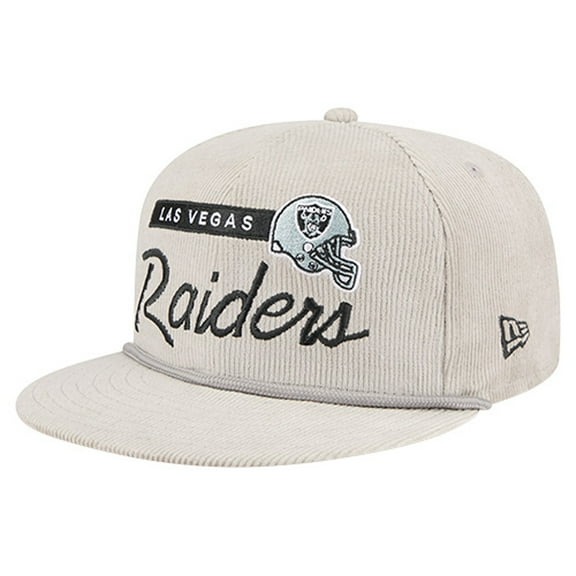Men's New Era Gray Las Vegas Raiders Cord Rope Corduroy 9FIFTY Snapback Hat