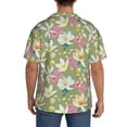 thumbnail image 3 of Fuzoiu Flowers And Buds Print Men's Casual Short,Men's Short Sleeve Shirt,Mens Casual Button Down Shirts,Cuban Collar Summer Shirt for Beach, Vacation, and Outdoor Activities-X-Large, 3 of 5