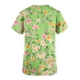 thumbnail image 4 of Jinhomg Floral Scrubs for Women Soft Stretchy Short Sleeve V-Neck Medical Uniform Ladies Cute Nurse Shirt with Two Pockets Sales Today Clearance Women Green XXL, 4 of 6