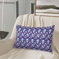 thumbnail image 5 of Sikiie Skull Purple Flower Print Plush Pillow Cover, Wrinkle-proof and Stain-resistant Pillow Protector without Pillow Core, Home Decoration-16"x24", 5 of 6