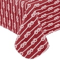 thumbnail image 4 of Newbridge Rectangle Vinyl Flannel Backed Tablecloth, 60 x 84 Inch, Red Nautical Rope, Indoor/Outdoor Waterproof Vinyl Table Cloth, Striped, 4 of 8