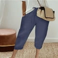 thumbnail image 2 of aidice Capri Pants for Women Cotton Linen Loose Casual Lightweight Cropped Summer Straight Leg Pants, 2 of 6