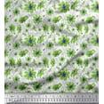 thumbnail image 1 of Soimoi Cotton Poplin Fabric Leaves & Cosmos Floral Printed Fabric 1 Yard 56 Inch Wide, 1 of 1
