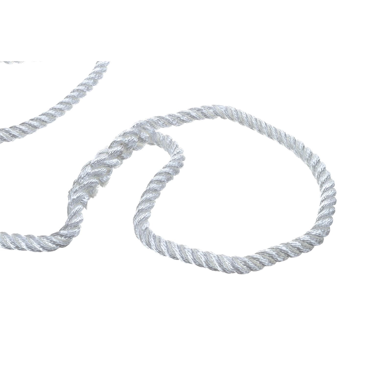 Seachoice 42571 3-Strand Twisted Nylon Dock Line, White