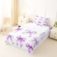 thumbnail image 5 of Manfei Lavender Watercolor Bow Twin Sheet Sets For Girls,Coquette Ribbon Bowknot Bedding For Kids,3pcs, 5 of 6