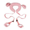 thumbnail image 1 of 1 set, Adjustable BDSM Bed Restraints Kit - Wrist Leg Cuffs for Sex Bondage and Position Support - Includes Thigh Straps for Separating Thighs - Soft Plush SM Sex Toys, 1 of 4