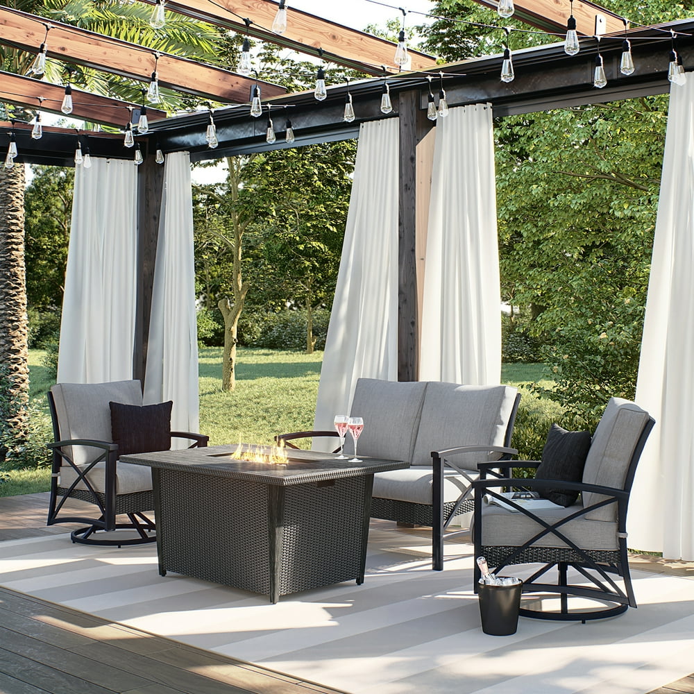 OVE Decors Bentley IV 4Piece Patio Chat Set with Fire Table Walmart