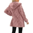 thumbnail image 5 of Baqcunre Full Zip Hoodie Women, Womens Fleece Jacket Open Front Hooded Cardigan Fuzzy Teddy Jacket Warm Winter Coat Jacket Outerwear with Pockets 1 Pc Jacket Pink L, 5 of 7