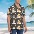 thumbnail image 5 of Balery Cute Bee Gnome Print Men's Hawaiian Shirts Short Sleeve Beach Shirt Relaxed Fit Vacation Button Down Shirts-Small, 5 of 9