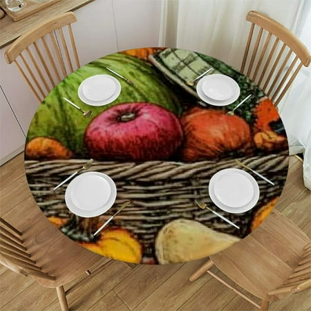 

Autua Harvest Stain-Resistant Round Tablecloth Waterproof 100% Polyester Fiber Ideal for Indoor and Outdoor Dining Party - Thanksgiving Picnic Camping Kitchen - Multiple Sizes 38 -42