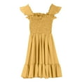 thumbnail image 4 of Otqutp Girls' U-Neck Casual Cotton Dress 2025 Trendy Tank Top Sundress for Kids 4-10 Years - Solid Color Everyday Outfit, 4 of 5