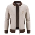 thumbnail image 2 of Chaqueta de suéter de punto de lana con capucha de tela escocesa de otoño e invierno de moda para hombres Pompotops  oipoqjl38391, 2 of 5
