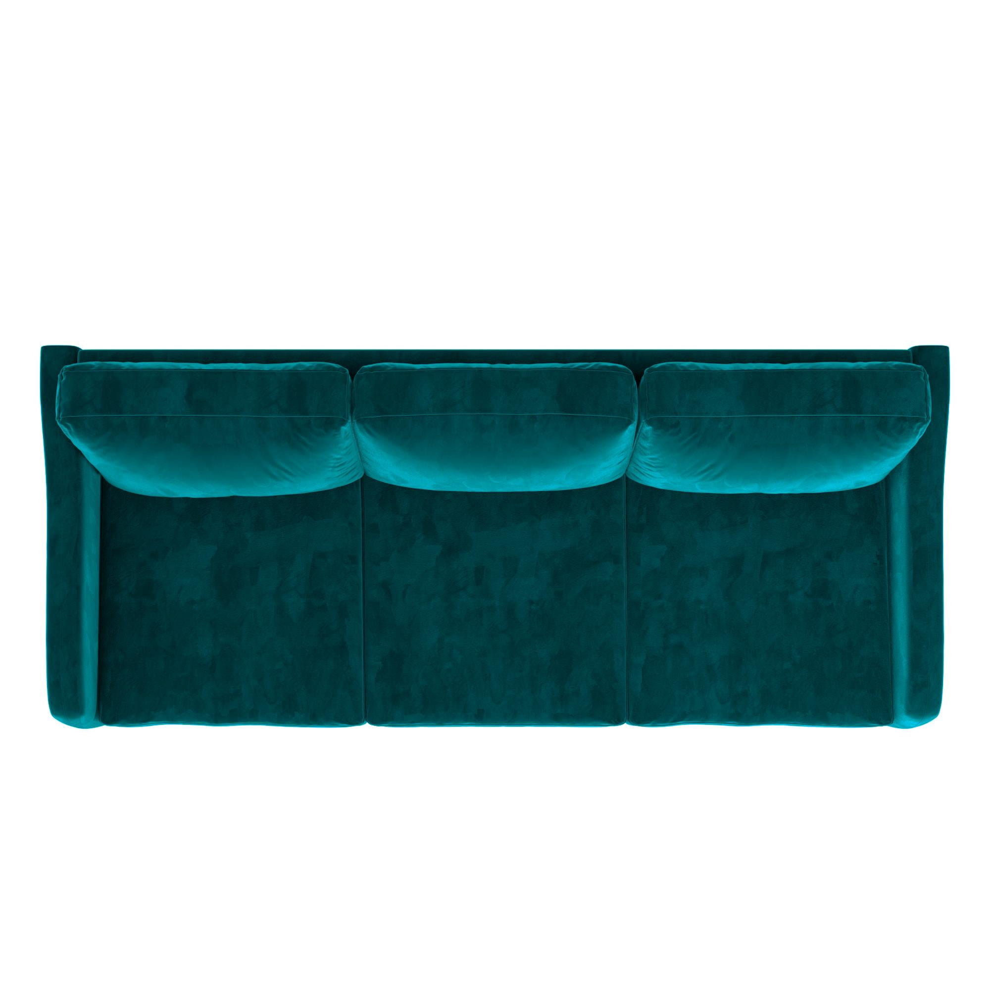 DHP Marbella 3-Seater Sofa Couch, Living Room Furniture, Green Velvet