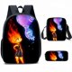 thumbnail image 1 of 17-inch student backpack set 3D digital printing backpack three-piece set, 1 of 1