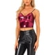 thumbnail image 1 of TOP CROP CON TIRANTES DE ESPAGUETI CON LENTEJUELAS INSPIRAR CHIC PARA MUJERES XL CERISE, 1 of 5