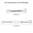 thumbnail image 2 of 6 pack M4 Hook and Eye Turnbuckles Wire Rope Tension, 304 Stainless Steel Turnbuckle Adjustable Cable Tensioner, 2 of 6