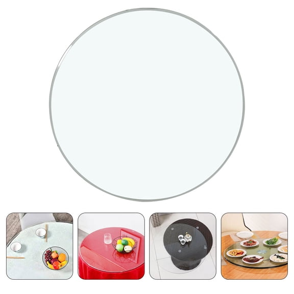 Luxshiny Clear Tempered Glass Table Top Round Shape Thickened for Coffee Bar and Home