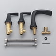 thumbnail image 2 of CES Waterfall Widespread Bathroom Faucet Matte Black with Metal Pop Up Drain Faucet Supply Lines, 2 of 7